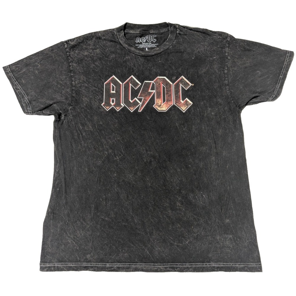 AC/DC Acid Wash Black T-Shirt - Men Large